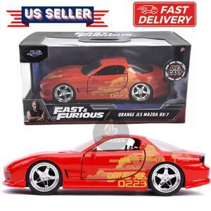 Mazda RX-7 Orange Fast Furious Model JLS Jada 2021 Fast Shipping